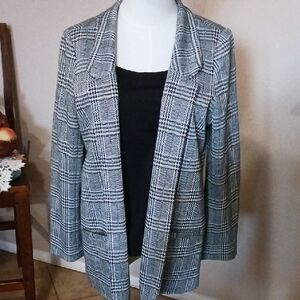 Soft Surroundings- Black and White Plaid Blazer